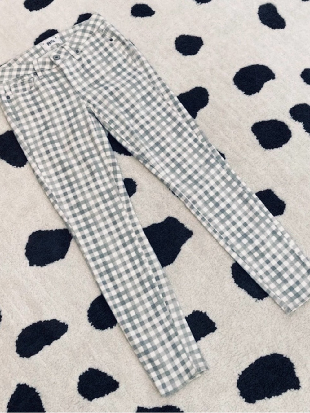 Paige $199 Womens Size 26 Verdugo Ankle Gray White Gingham Skinny Jeans Jeggings